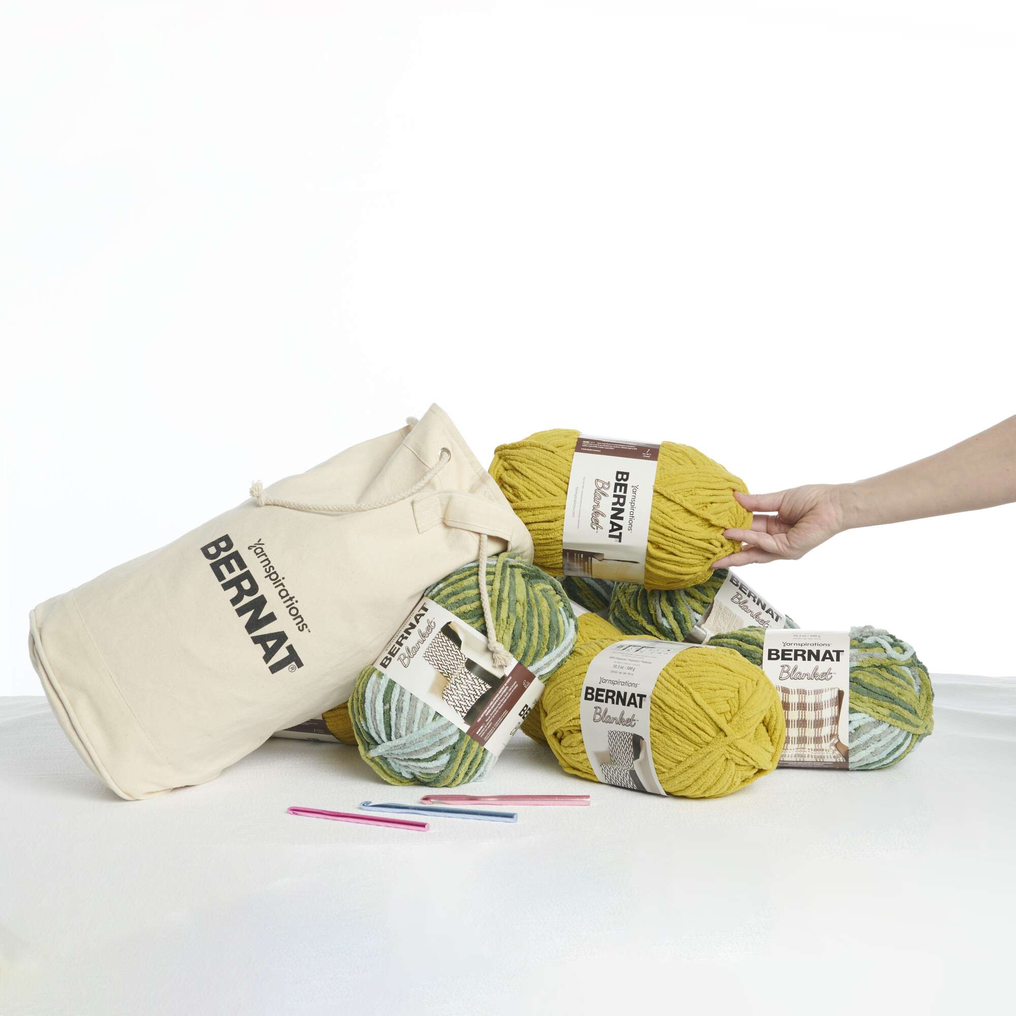 Bernat Blanket Yarn Crochet Value Pack with Canvas Bag - Sold Out - Image 3