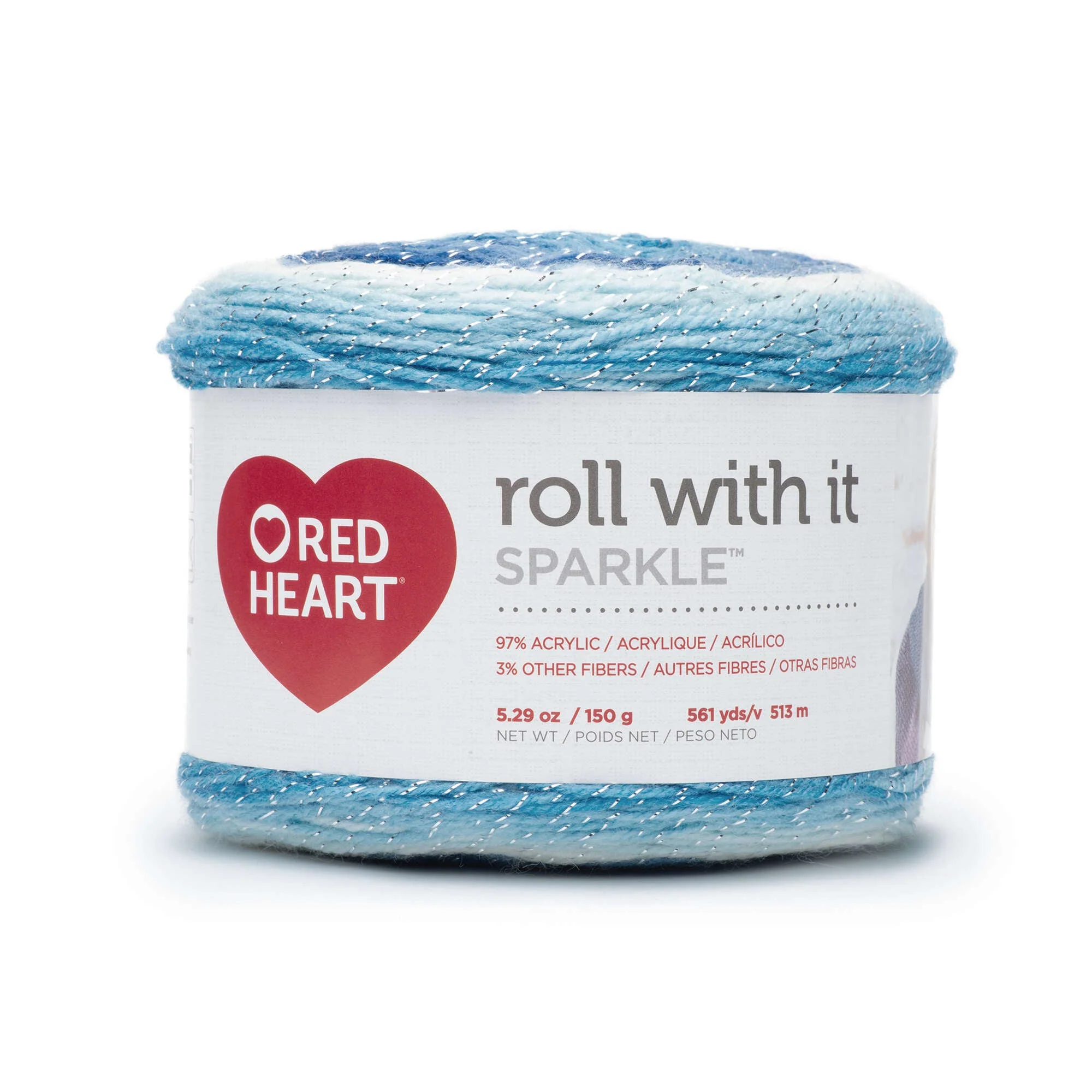 Red Heart Roll With It Sparkle Yarn - Discontinued Shades - Image 13