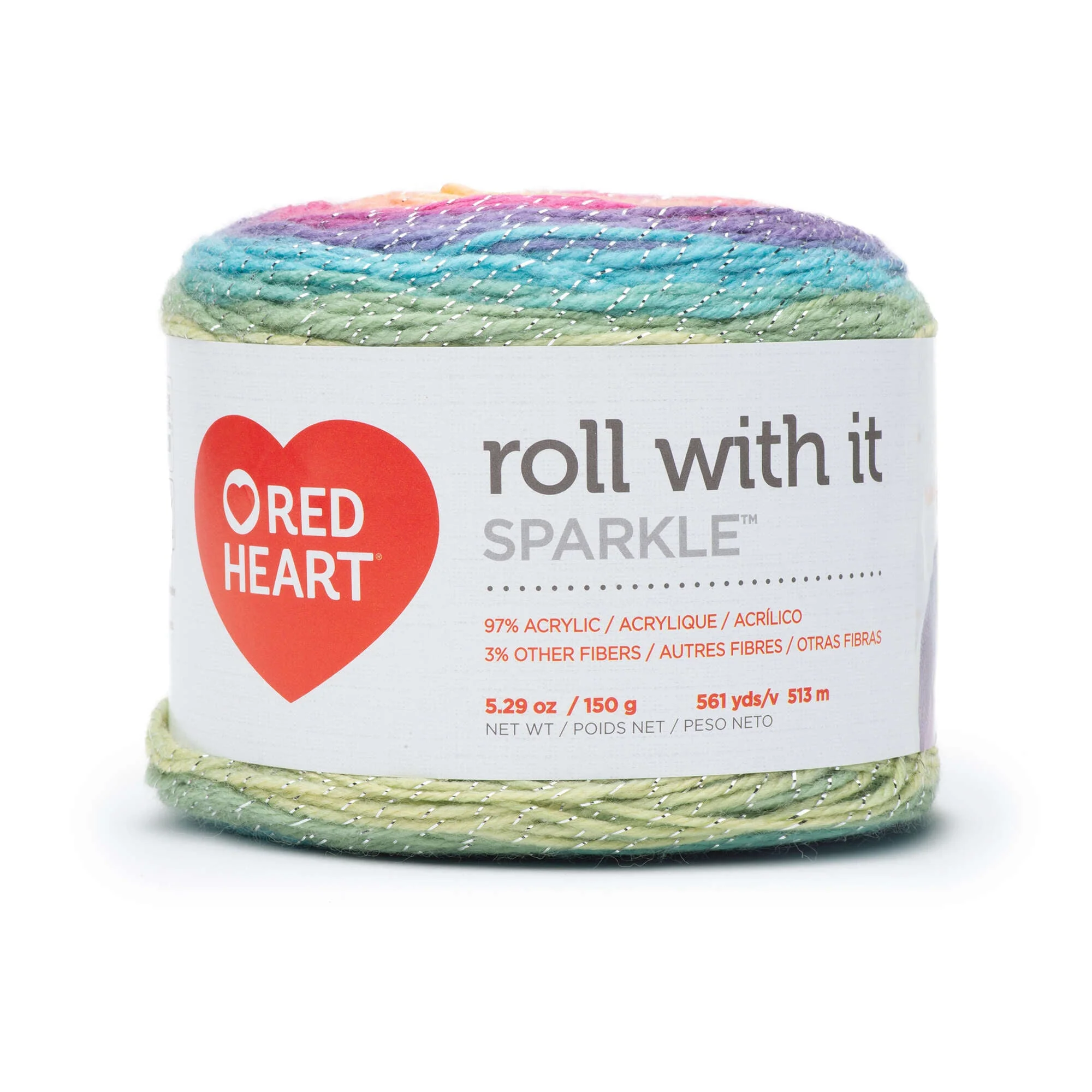 Red Heart Roll With It Sparkle Yarn - Discontinued Shades - Image 17