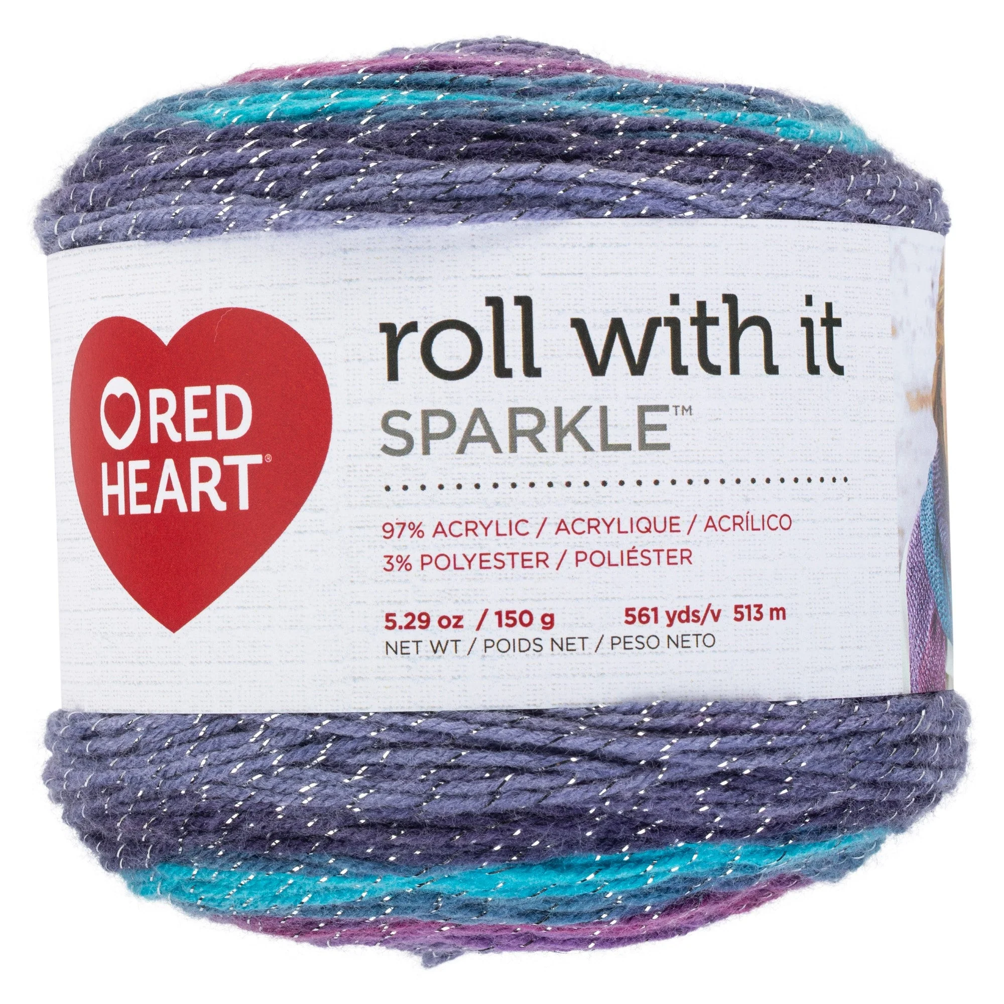 Red Heart Roll With It Sparkle Yarn - Discontinued Shades - Image 23