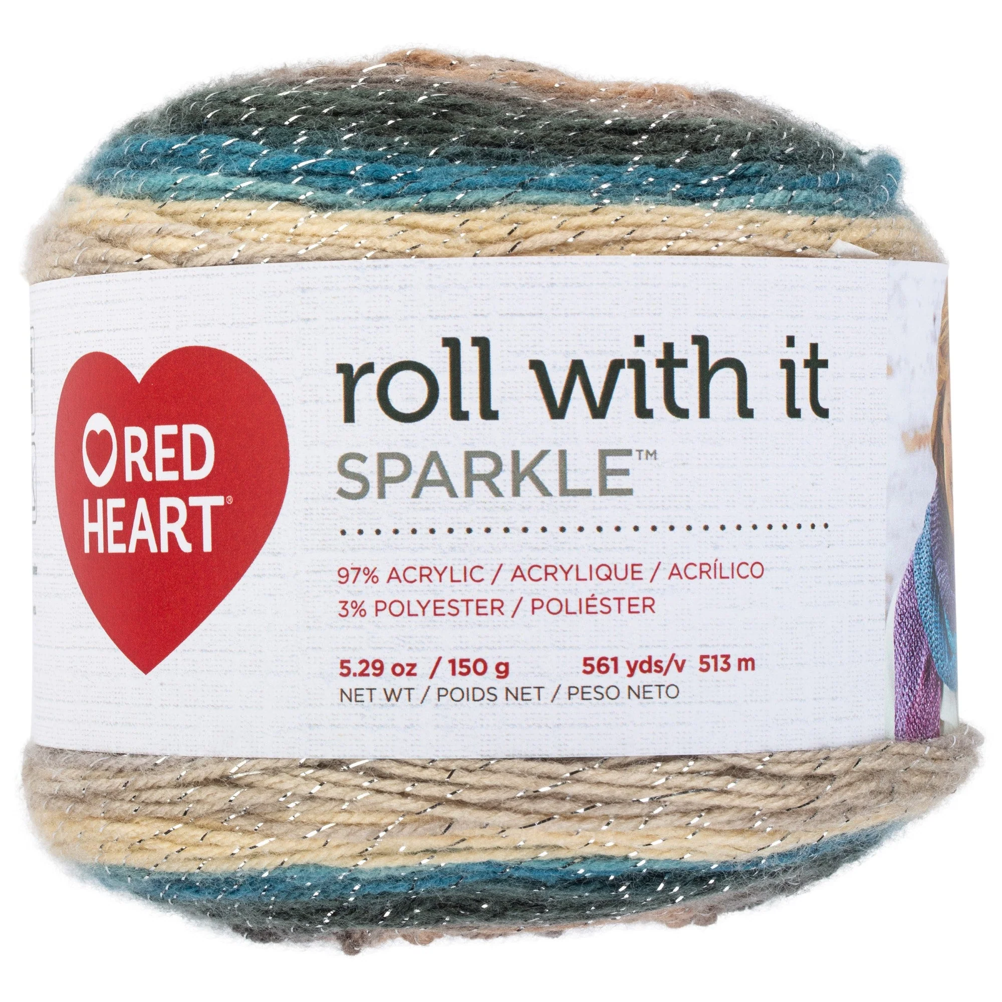 Red Heart Roll With It Sparkle Yarn - Discontinued Shades - Image 25