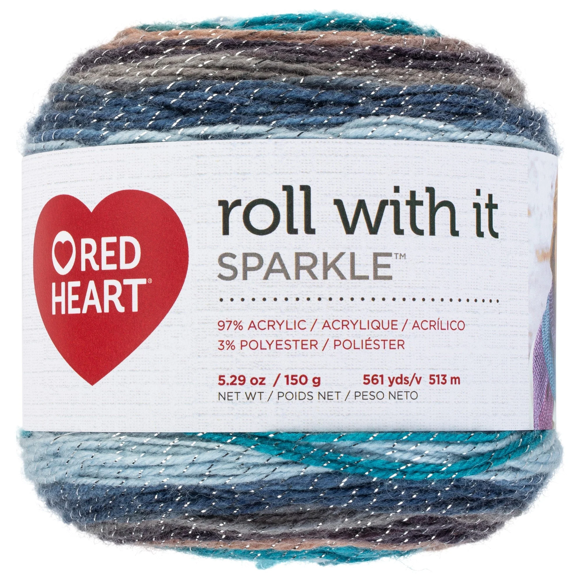 Red Heart Roll With It Sparkle Yarn - Discontinued Shades - Image 27