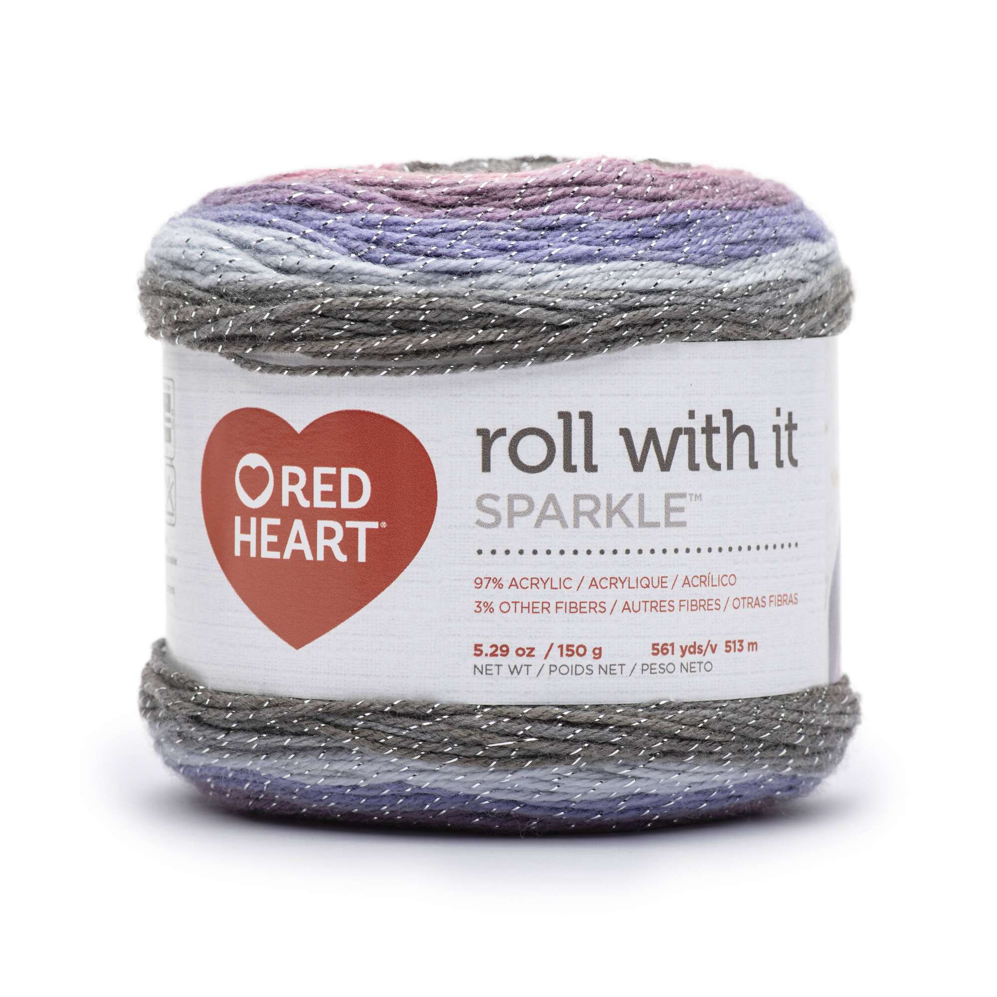 Red Heart Roll With It Sparkle Yarn - Discontinued Shades - Image 9