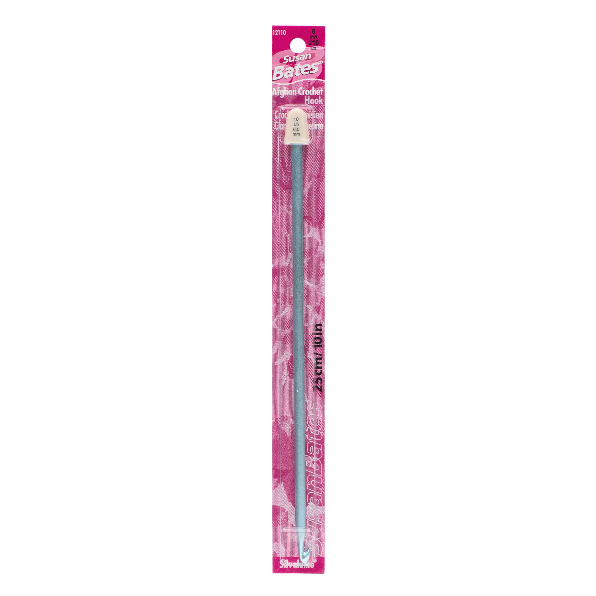 Susan Bates Silvalume 10" Afghan Crochet Hook - Image 3
