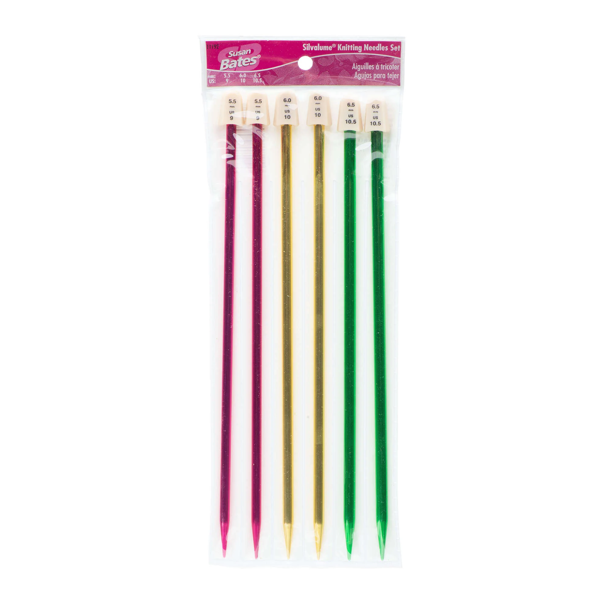 Susan Bates Silvalume 10" Single Point Knitting Needles, Set of 3 - Image 3