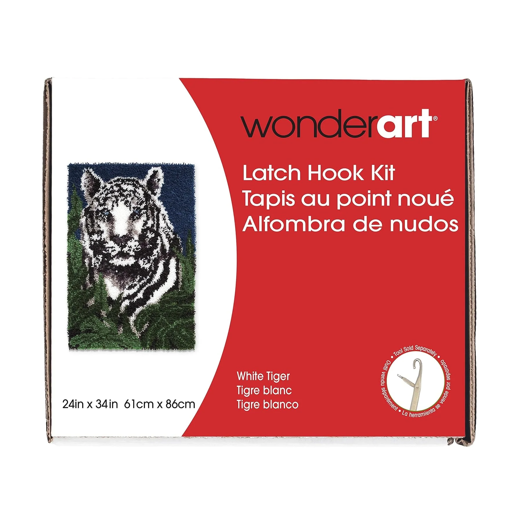 WonderArt White Tiger Kit 24" x 34" - Discontinued Items - Image 3